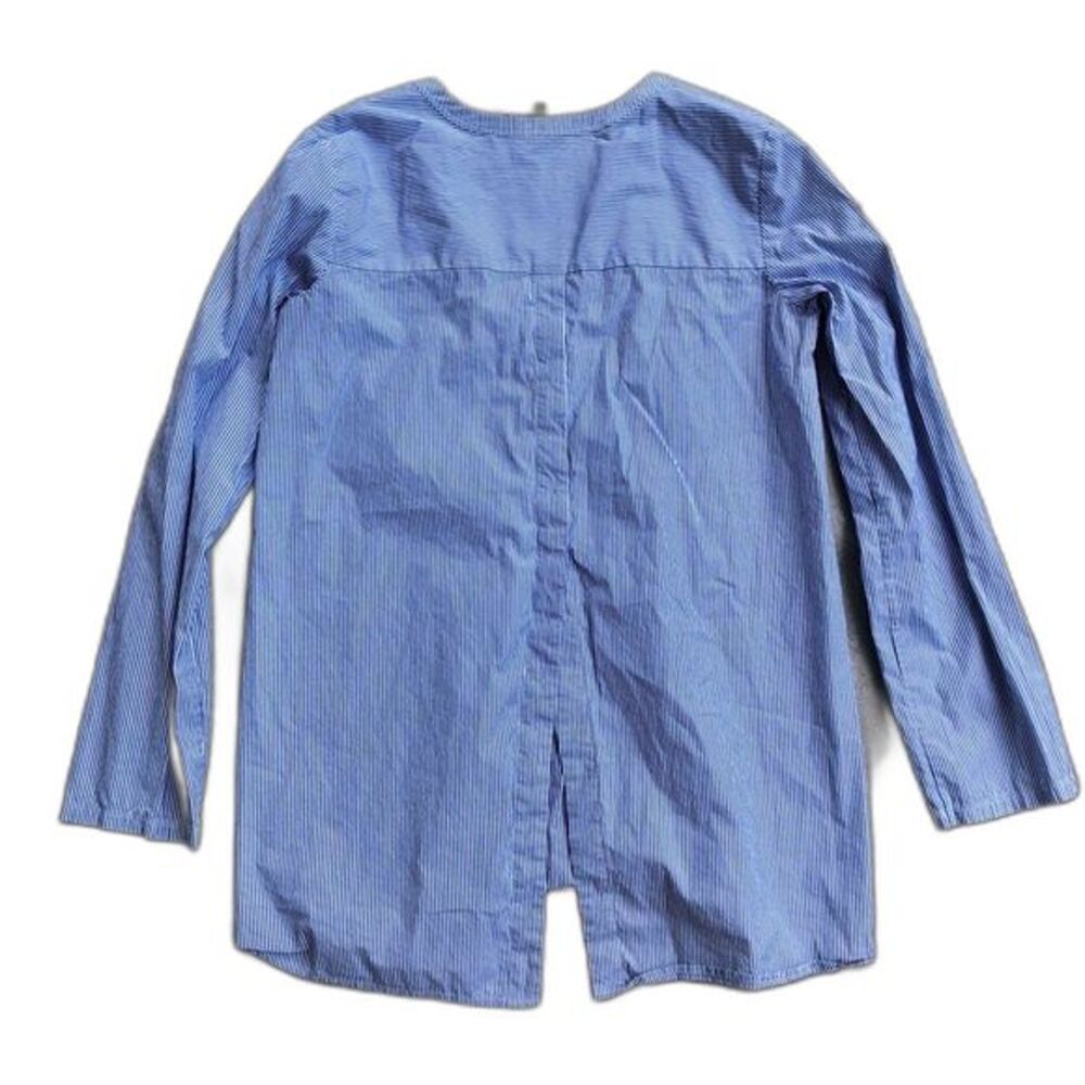 Theory Ofeliah Tunic Top Blue White Stripe Cotton Pullover Blouse Size S - Picture 6 of 6